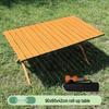 Portable Outdoor Folding Carbon Steel Roll-Up Table and Chairs Set for Camping, Picnics, or BBQs.