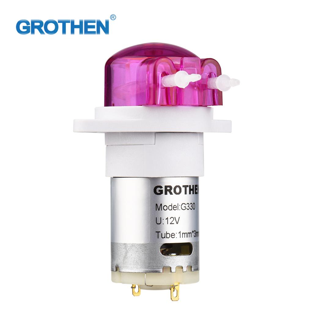 GROTHEN Peristaltic Pump Dosing Pump Mini Pump Liquid Self-priming Water Pump Silicone Tube for Aquarium Tank Lab Chemical Analy