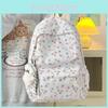 Cute Floral Pattern And Lace Design Student Backpack With Plush Pendant For School And Travel