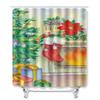 Christmas Shower Curtain Floor Mat Combination Four-Piece Set Bathroom Toilet Carpet Shower Room Mat Foot Mat