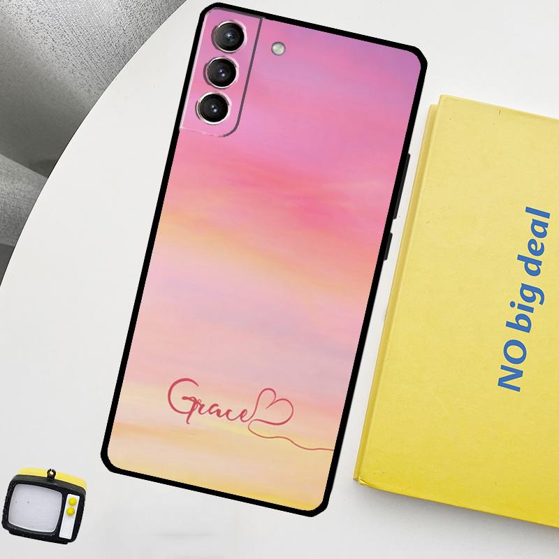 

Персонализированный акварельный чехол с именем и сердцем для Samsung Galaxy S22 Ultra S23 FE S9 S10 Note 10 Plus Note 20 Ultra S20 S21 FE Galaxy S22