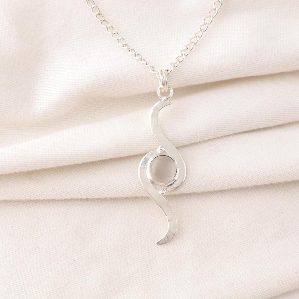 Selenite Jewelry, Handmade Gemstone Pendant, 925 Solid Sterling Silver Pendant Everyday Jewelry, For Engagement Gift