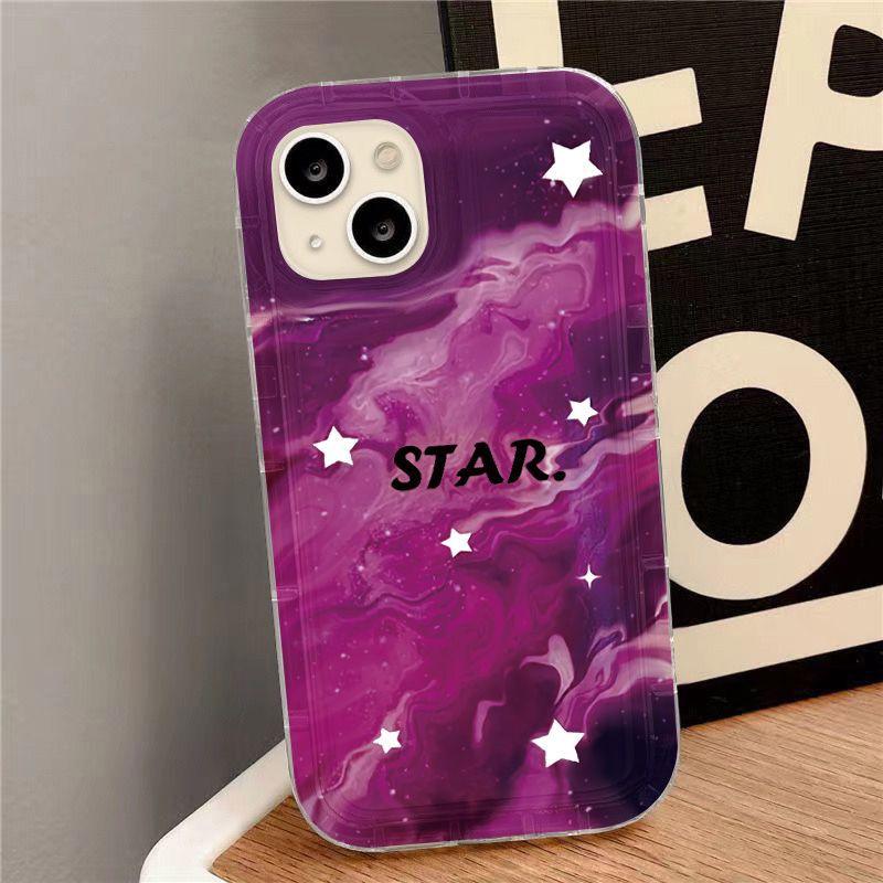 Purple meteor stars are suitable for iPhone17promax mobile phone case 16pro Apple 12/13 airbag 15 generation