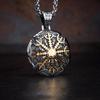 Vintage menns 316L Viking Rune Vegov Í Sir Compass Pendant Halskjede Viking Rune Compass Pendant menns amulett