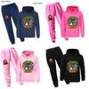 Minecraft Hühner-Jockey Kinder Cartoon Hoodie und Hose Set Aus Baumwolle Für Lässige Winterkleidung