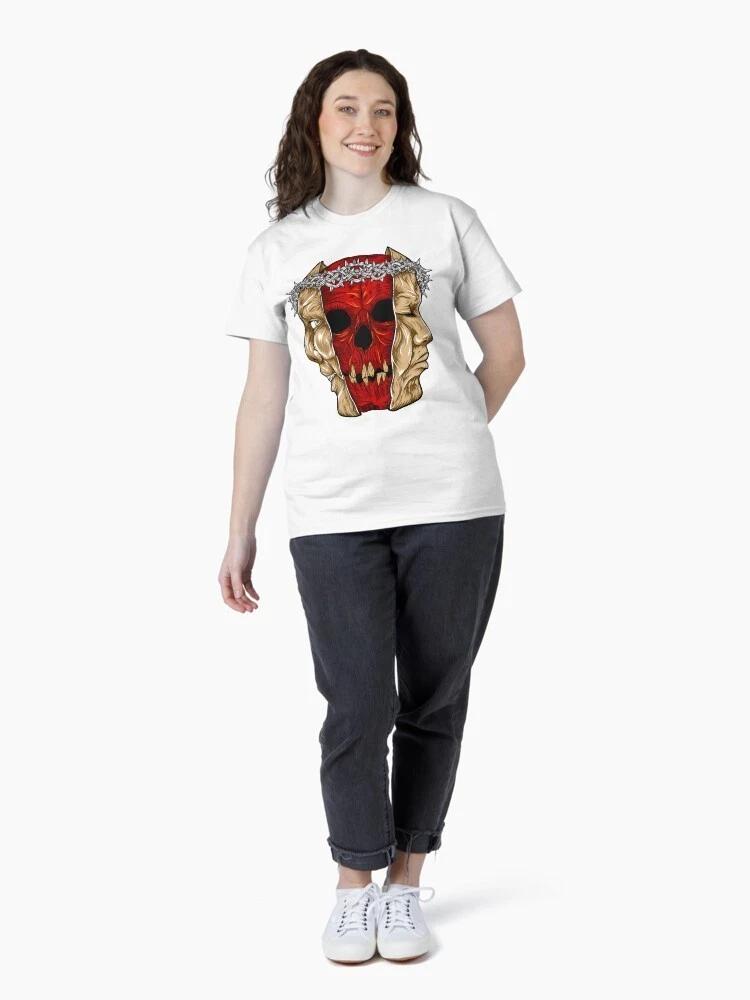 Bleeding Beneath the Mask Graphic T Shirt Dark Aesthetic Streetwear Unisex Class 2XL