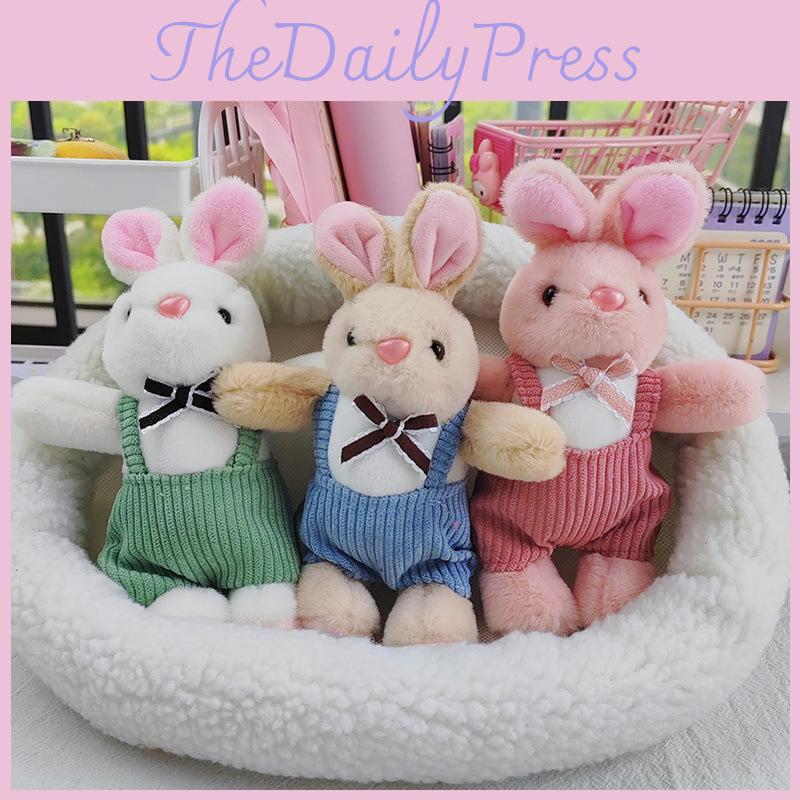 Adorable Mini Plush Rabbit Keychain Soft Cartoon Animal Doll For Backpacks