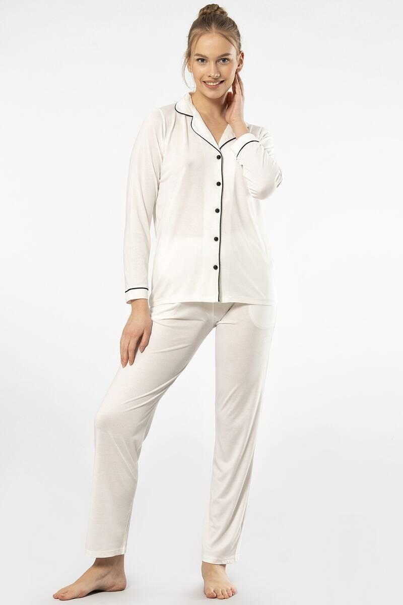 

ПИЖАМНЫЙ КОМПЛЕКТ С РУБАШКОЙ И РУБАШКОЙ С ДЛИННЫМ РУКАВОМ И ВОРОТНИКОМ