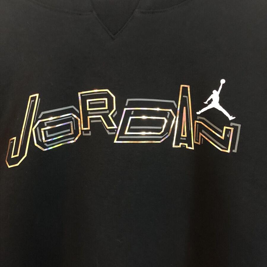 Jordan Take Flight Snap Letter Hoodie Casual Long Sleeve Sweatshirt Kids Tops Black FZ1953-010