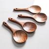 1Pc Wooden Spoon Kitchen Rice Scoop Spatula Salad Serving Spoon Ladle Kitchen Cooking Mixing Spoon Tablespoon Wooden Tableware