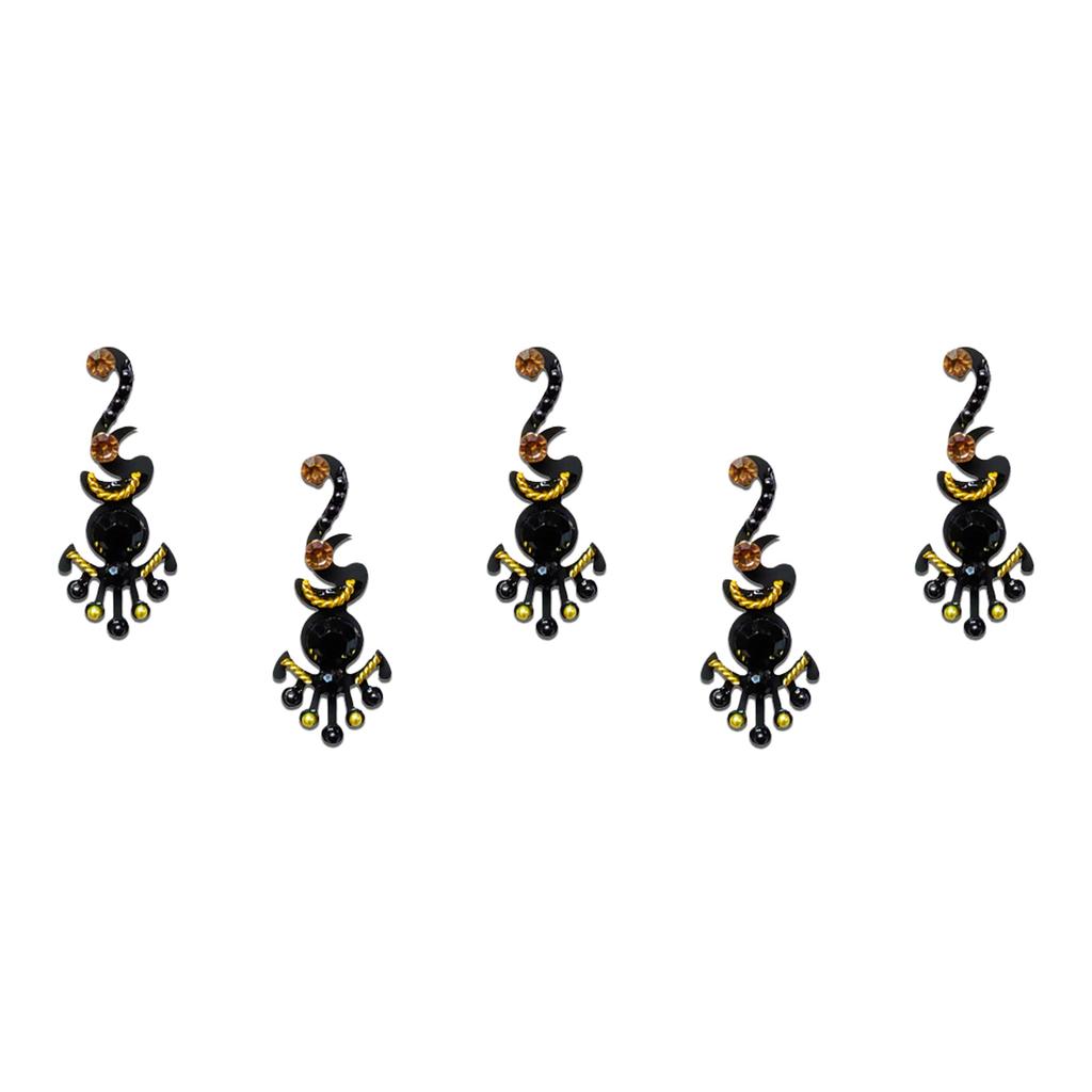 Comet Busters Long Black Bindis With Golden Stone (BV1170)