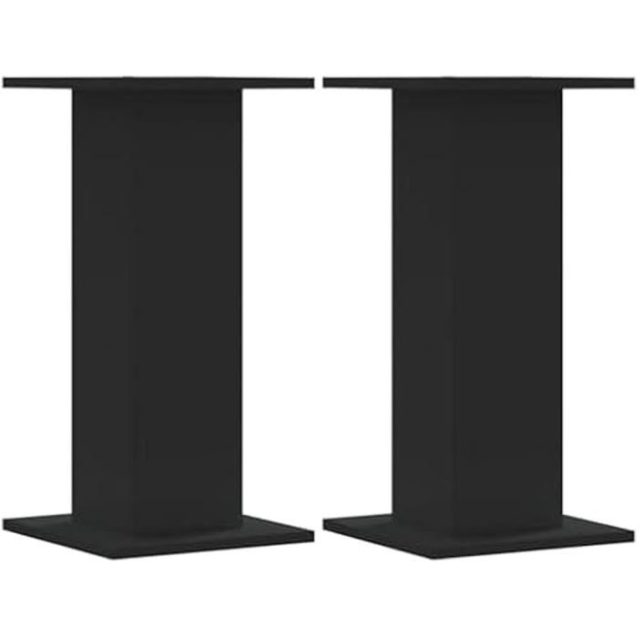 Speaker Stands - VIDAXL - 2 Pcs - Engineered Wood - Black - Hollow Design for Stability