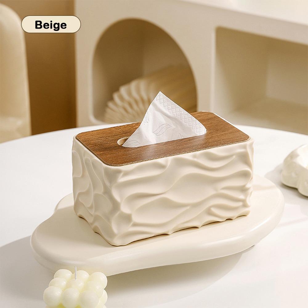 Durable Large Capacity Tissue Box Cover Dust-proof Creative Tissue Storage Box Wooden Lid Elegant Tissue Box Holder Living Room