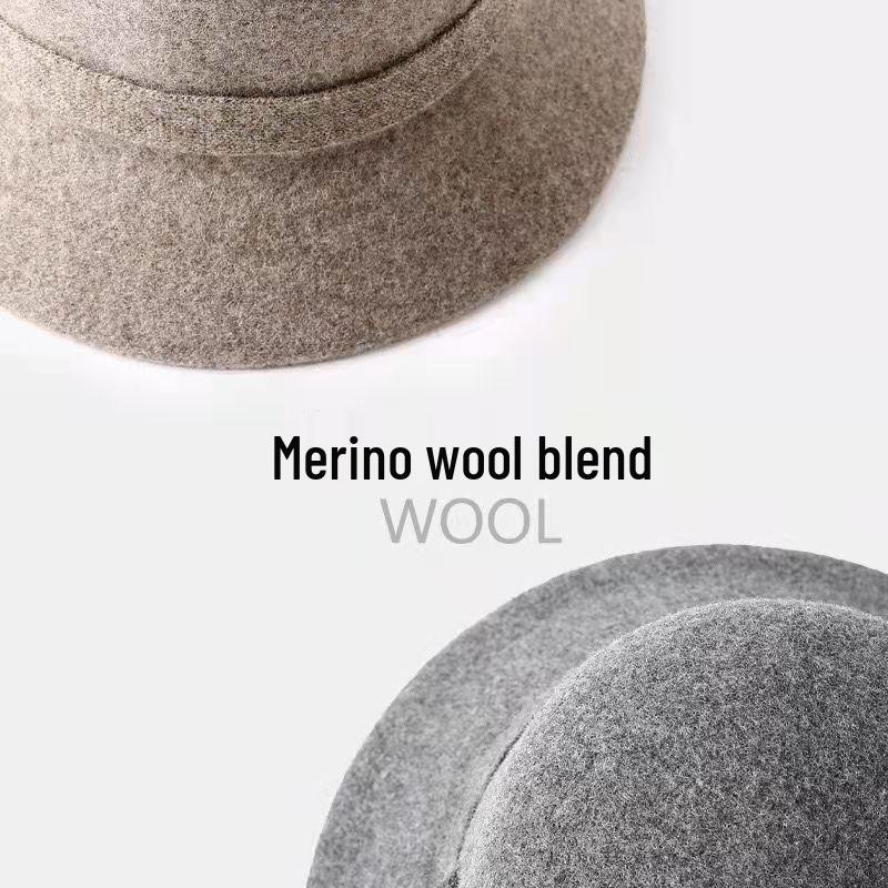 Miyu Sifei Women's Winter Wool Fluffy Checkered Foldable Fisherman Hat