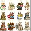 Easter Wooden Flat Ornaments Easter Eggs Rabbit Chicken Wood Pieces Spring Home Garden Party Decoration