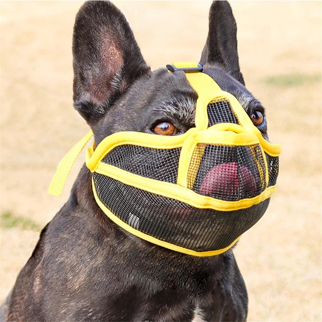 Mesh Breathable Short Nosed Dog Muzzle for Dogs Animals Summer Walking Pet Face Mask Terrier English Bulldog Mascotas Products