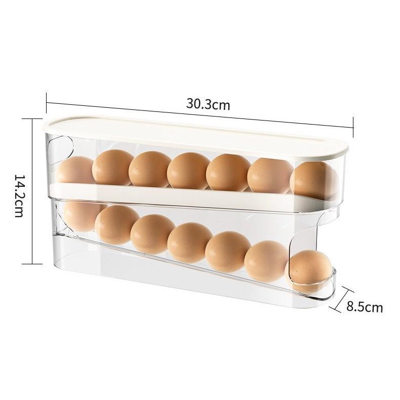 Food Grade Rolling Egg Storage Box with Lid for Refrigerator or Freezer