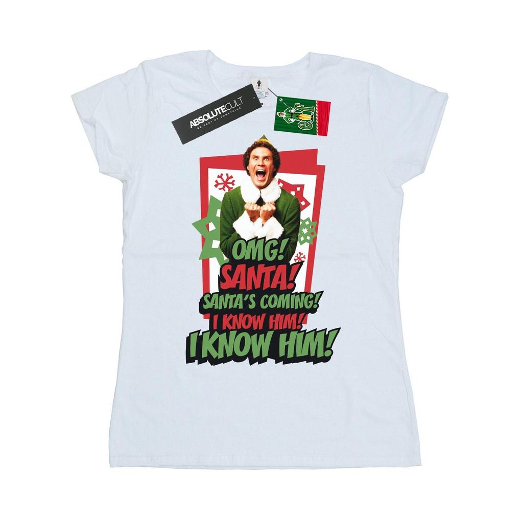 Elf Womens/Ladies OMG Santa Cotton T-Shirt