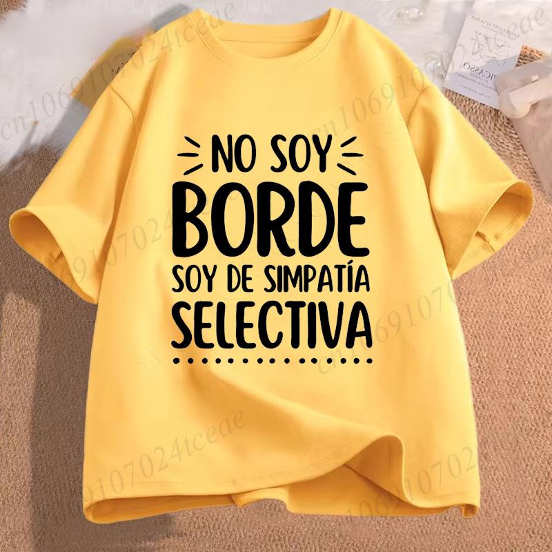 

No Soy Borde Soy De Unisex T Shirt Funny Spanish Introverts Gift Geek Tshirts for Unisex Unisex Daily Oversized Unisex Tees Tops S