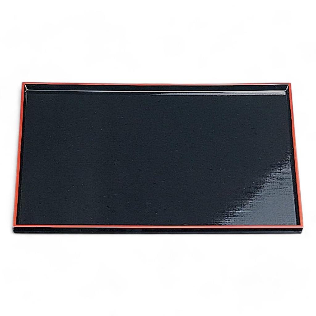 45cm Lacquerware Tray In Black and Made In Japan J-kitchens Non-Slip (ABS Resin) Red,