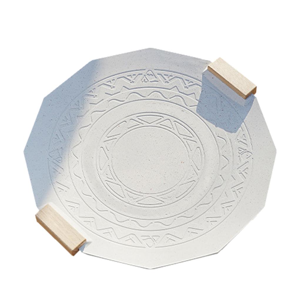 41CM Outdoors Grilling Pan 5MM Thicken Coating Stone Handled Multiple Fire Source Compatibility White