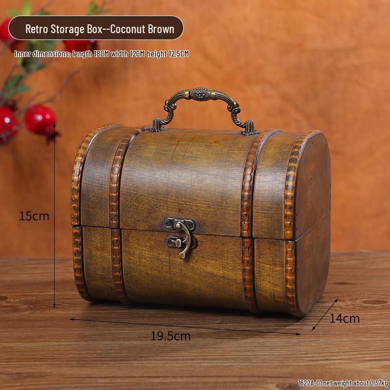 Chinesische Retro 8cm Holzschmuckschatulle - Vintage Klassisch Antik Kleine Schachtel