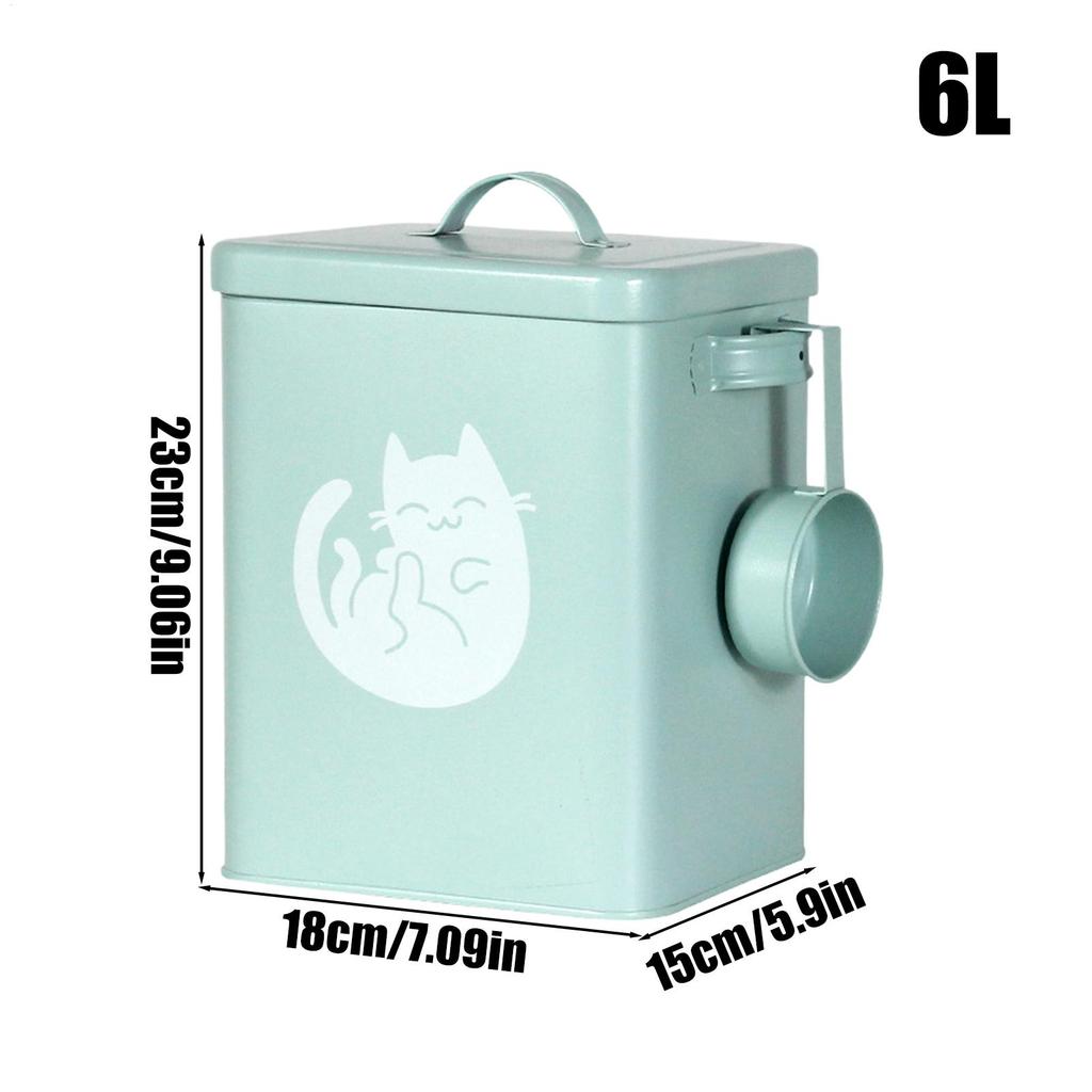 Dog Food Storage Container 6L Dog Food Storage Bin Airtight with Spoon Treat Dispenser Anti-Moisture for Home Kitchen Pantry
