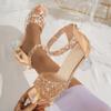Large Size Shoes - One-string Sandals for Women, Transparent Crystal Heel, Open-toe Shoes