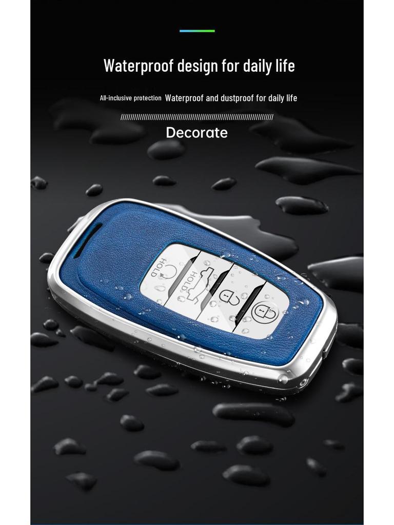 High-End Metal Key Case for Hongqi H9/H5/H7/HS7 - Full Wrap with Buckle Button for 21 Models