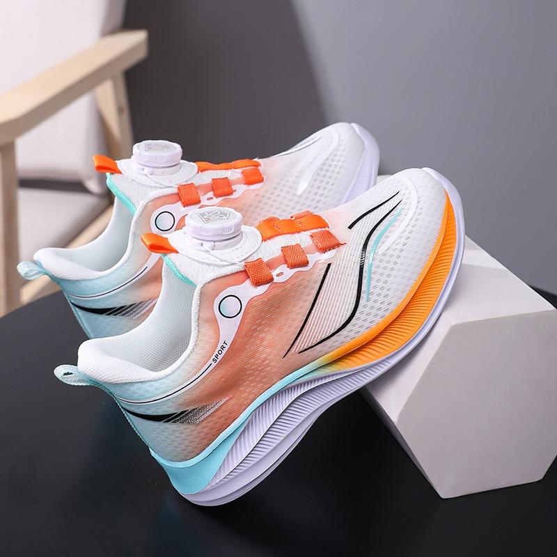 Kids' Gradient Color Rotating Buckle Sneakers Breathable Mesh Non-slip Shock Absorbing Sports Shoes