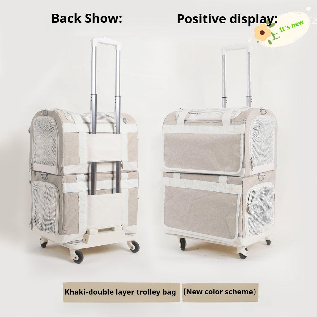 

Чехол на колесиках для домашних животных, двухслойная дорожная сумка, дышащий чехол на колесиках для собак на весну и лето, складная дорожная сумка большой вместимости