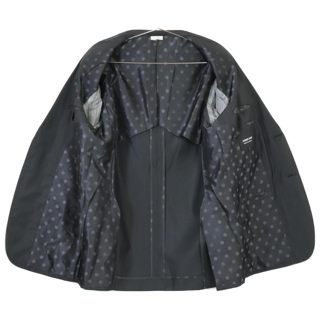 COMMEdesGARCONS HOMME DEUX DM-J004 Szary Wełna x Jedwab Kropkowana Podszewka Rozcięcia Boczne 2G Marynarka Krawiecka Kurtka szara L Używana