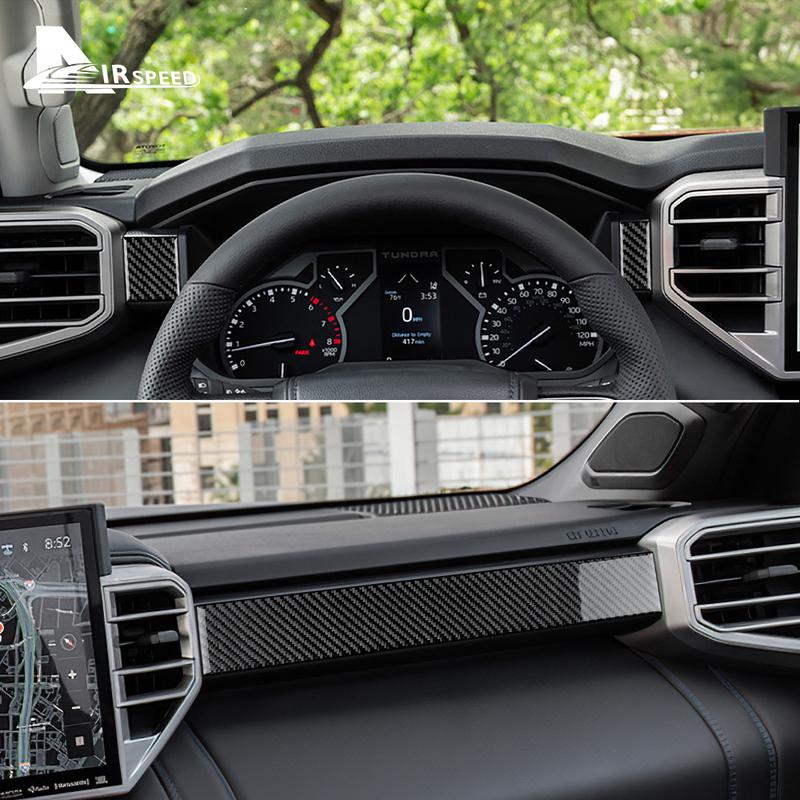 Real Soft Carbon Fiber Sticker For Toyota Tundra 2024 2025Car Co-pilot Central Control Interior Trim Accessories