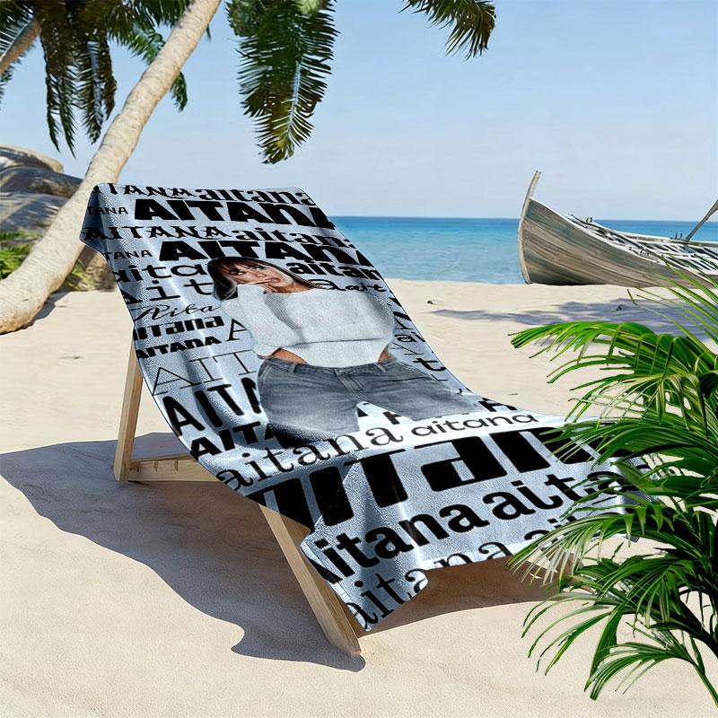 Aitana Print Beach Towel, Large Soft Quick Dry Towel for Beach Camping Swimming