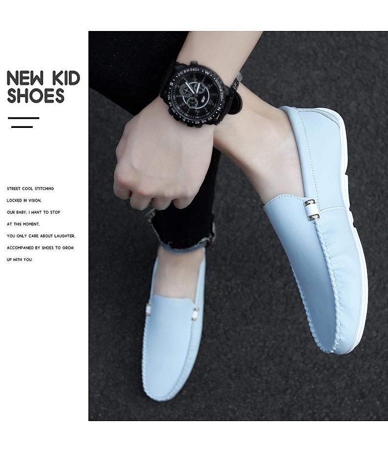 Doudou shoes British new summer white casual small leather shoes lazy soft-soled driving shoes