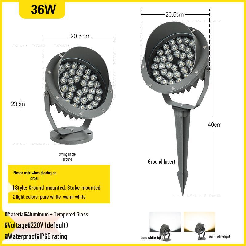 Outdoor Waterproof Tree Spotlight, Garden Floodlight, Landscape Light, Ground Plug Lawn Light