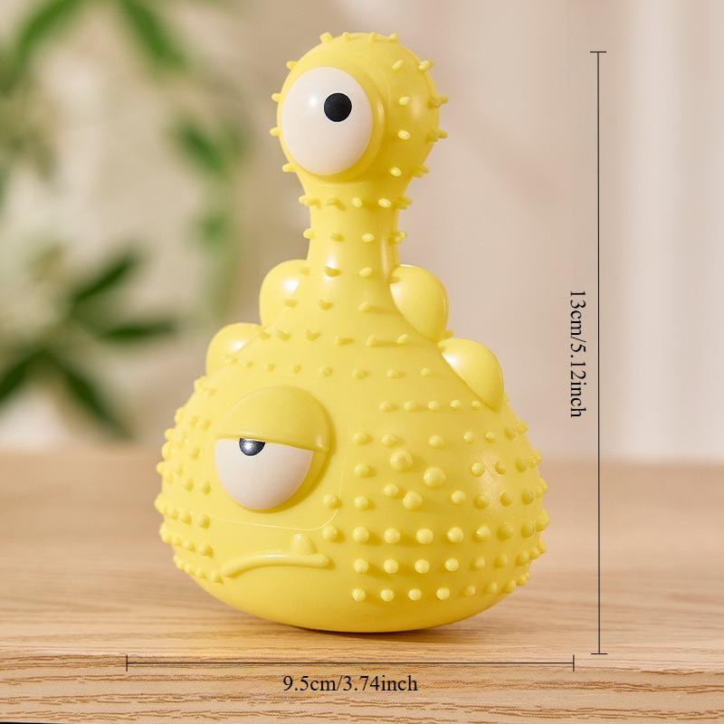 Dog Molar Toy Food Grade Silicone TPR Cute Little Monster Dog Tooth Cleaning Interactive Bite Resistant Sound Toy Pet Supplies