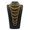 New 2024 Bohemian Maxi Necklace for Women Party Jewelry Multi Layer Wood Tassel Pendant Statement Choker Necklace Collar