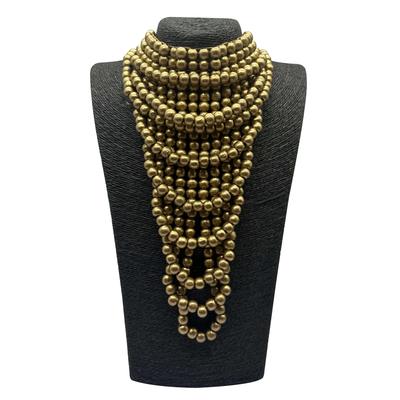 Nuova collana lunga bohémien 2024 per donna Gioielli da festa Multi strato Pendente con nappa in legno Collana girocollo statement Collare