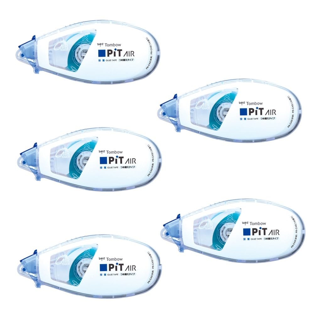 Tombow Pit Air Mini Tape Refillable Glue, Type, Standard, 5-Pack (PN-CAS-5P)