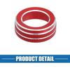Volume VOL Tune Knob Cover Rings for VW Tiguan Taos Jetta Passat Atlas Arteon Golf R Beetle Aluminum Alloy Red (Pack of 2)
