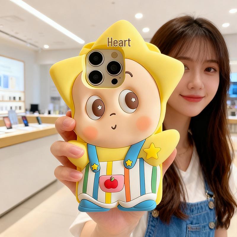 

3D Cartoon Starman Overalls Silicone Case for iPhone 17/16/15 (Full Coverage) 15