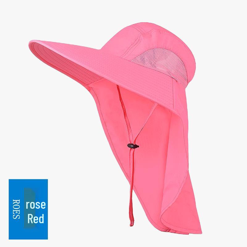 Versatile Summer Sun Hat with Large Brim and Shawl for Fishing, Mountaineering, and Sun Protection