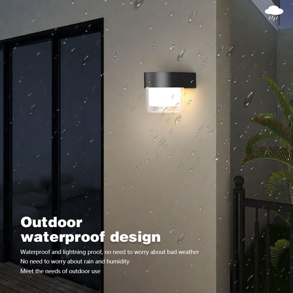Solar Outdoor Wall Light Motion Sensor Wall Lamp Waterproof LED Wall Lamp 6W For Backyard Garden Patio Street Porch Garden Light