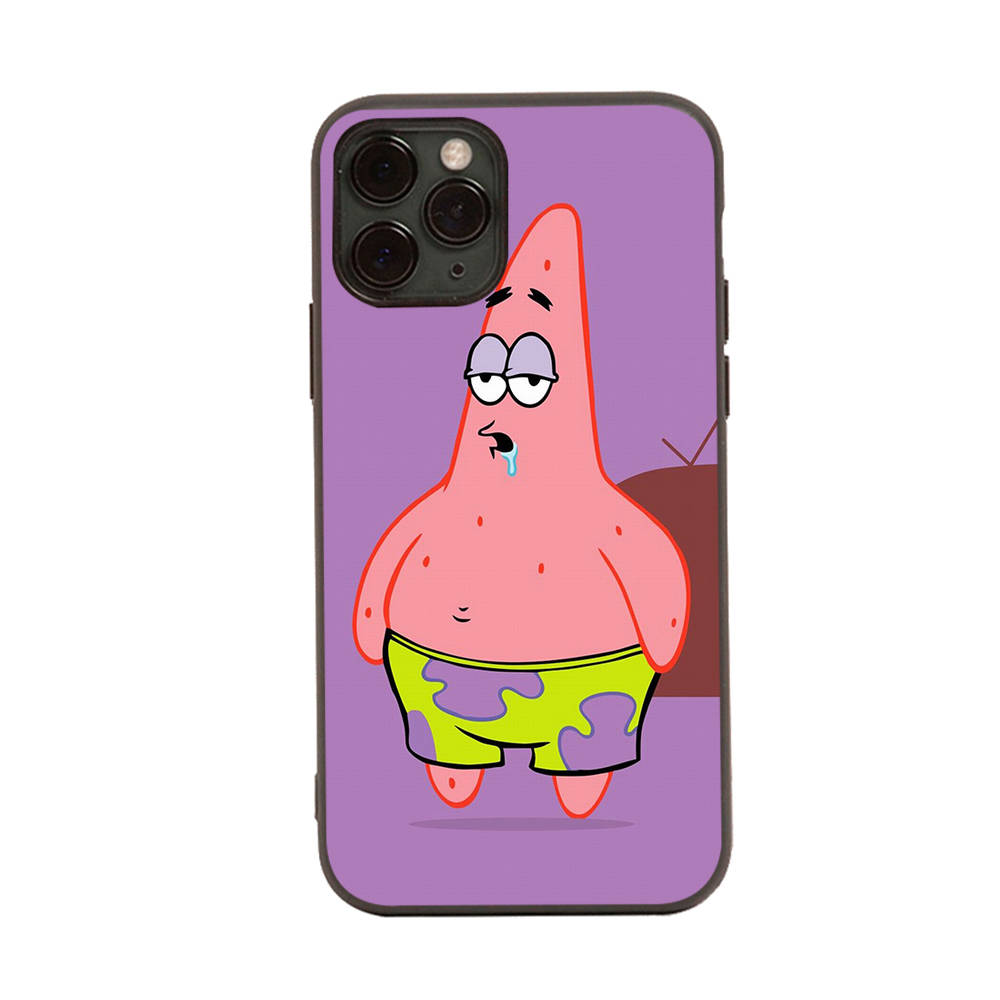 PB5 Patrick Star Black Sofe Case for iPhone 16 15 Plus 14 13 Pro 8 SE XR XS Max P30 Nova 5T Y5P Y6 Y7 Y8P Y9 Realme C30 C33 C31 VIVO Y36 V27