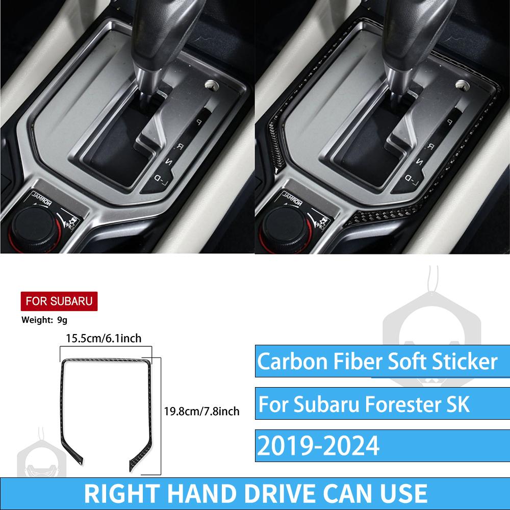 Real Carbon Fiber Car Accessories Gear Air Vent Set Trim Cover Soft Sticker For Subaru Forester SK      2024
