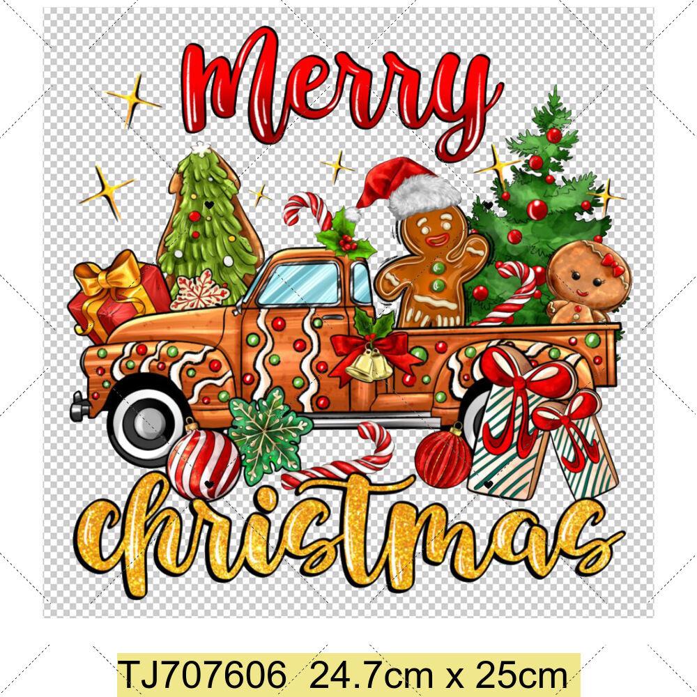 Heiße Weihnachts-Aufbügelbilder Weihnachtsmann-Aufnäher DIY-Zubehör Hoodies Jeans Kunsthandwerk Bügeln Wärmeübertragungs-Aufkleber Aufnäher