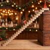 Adventskalender für Zuhause Weihnachts-Treppenhaus Countdown-Kalender, Holzornament mit Nikolaus-Nische Saisonale Dekoration Puppe, 24 Tage Feiertags-Bücherregal