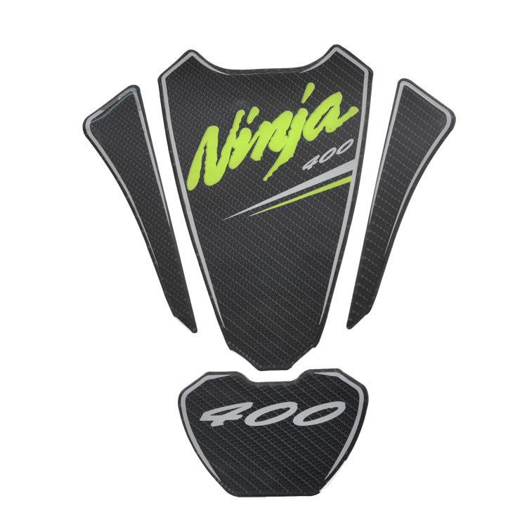 Decalcomanii tip os de pește din fibră de carbon și autocolante pentru rezervorul de combustibil Kawasaki Ninja 400