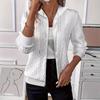 Women's White Knit Zip-Up Hooded Sweatshirt with Multiple Color Options
